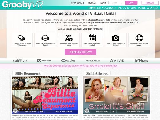 Grooby VR is a VR Porn Site That Constantly Updates and Produces Quality VR Trans Porn Videos