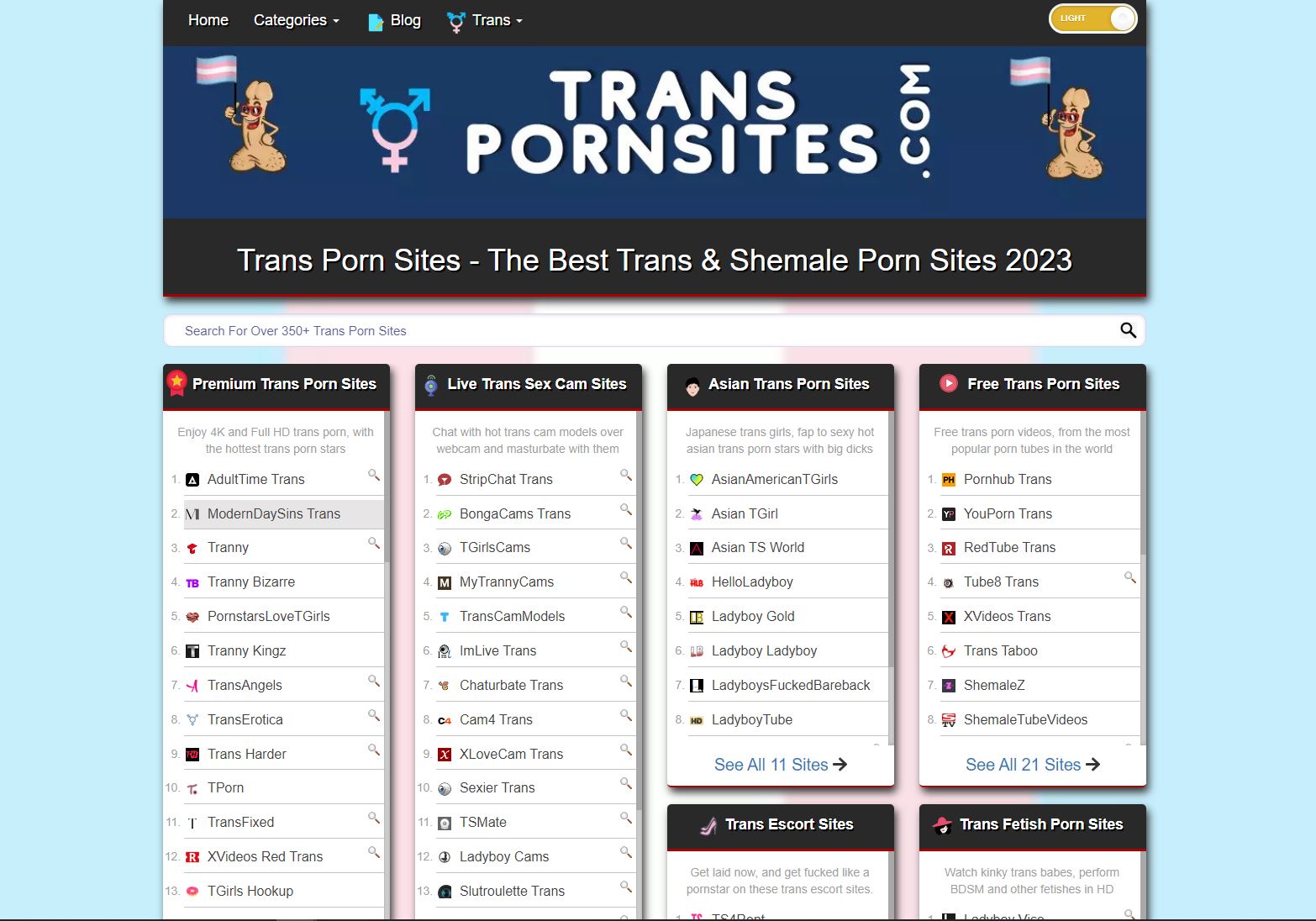 TransPornSites Website 350+ Best Trans Porn Sites 2023