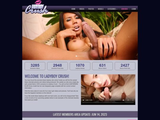 Ladyboy Crush review, a site that is one of many popular Ladyboy Porn Sites