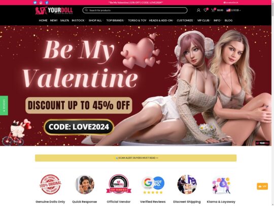Yourdoll en sexdukkebutik, der kan give dig nogle af de bedste sexdukker, der findes på markedet.