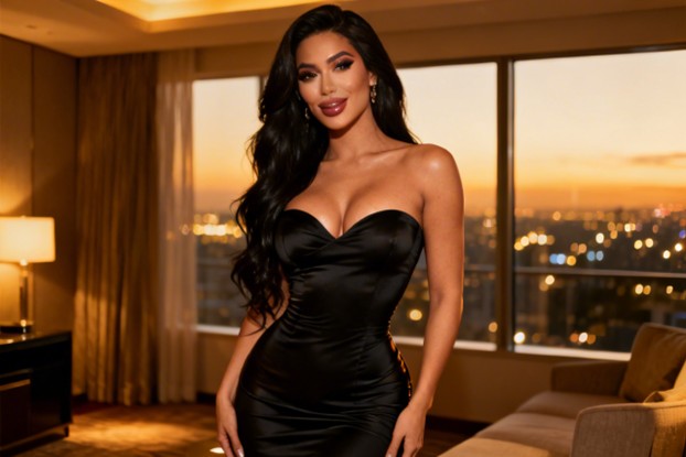 Beautiful Trans Escort Beautiful gorgeous trans escort in a black dress, as she is ready to give her client the night of his life.